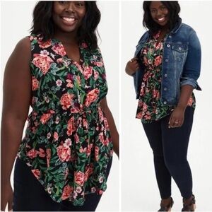 Torrid | Emma Babydoll Challis Tunic Top Size 1X